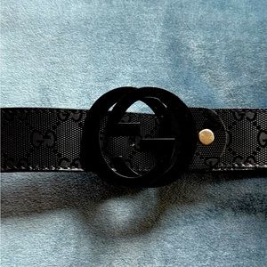 Leather GG Monogram Imprime belt